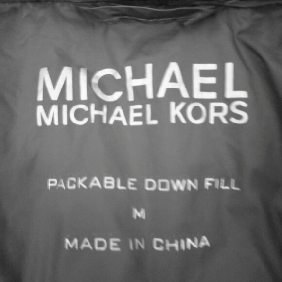 Michael Kors Packable Down Puffer Jacket – Lightweight Hooded Coat, Gray, Size M - Picture 5 of 11